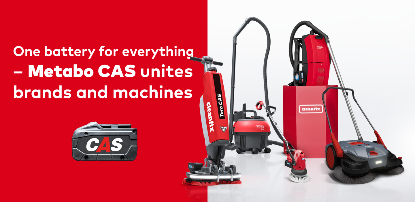 Reinigungsmaschinen mit Metabo CAS Batteriesystem
