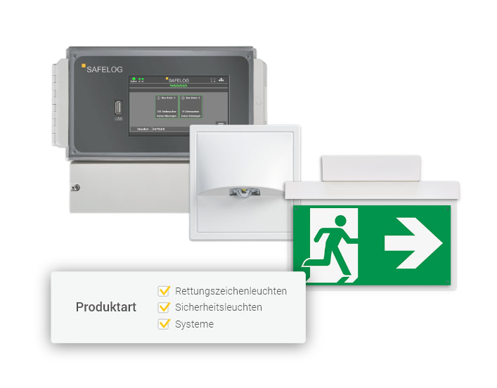 Produktfilter – Auswahl der passenden Notstromleuchten und Systeme