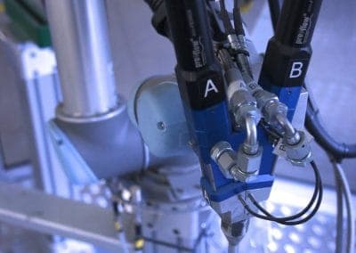 Roboterschweißanlage in der Fertigung