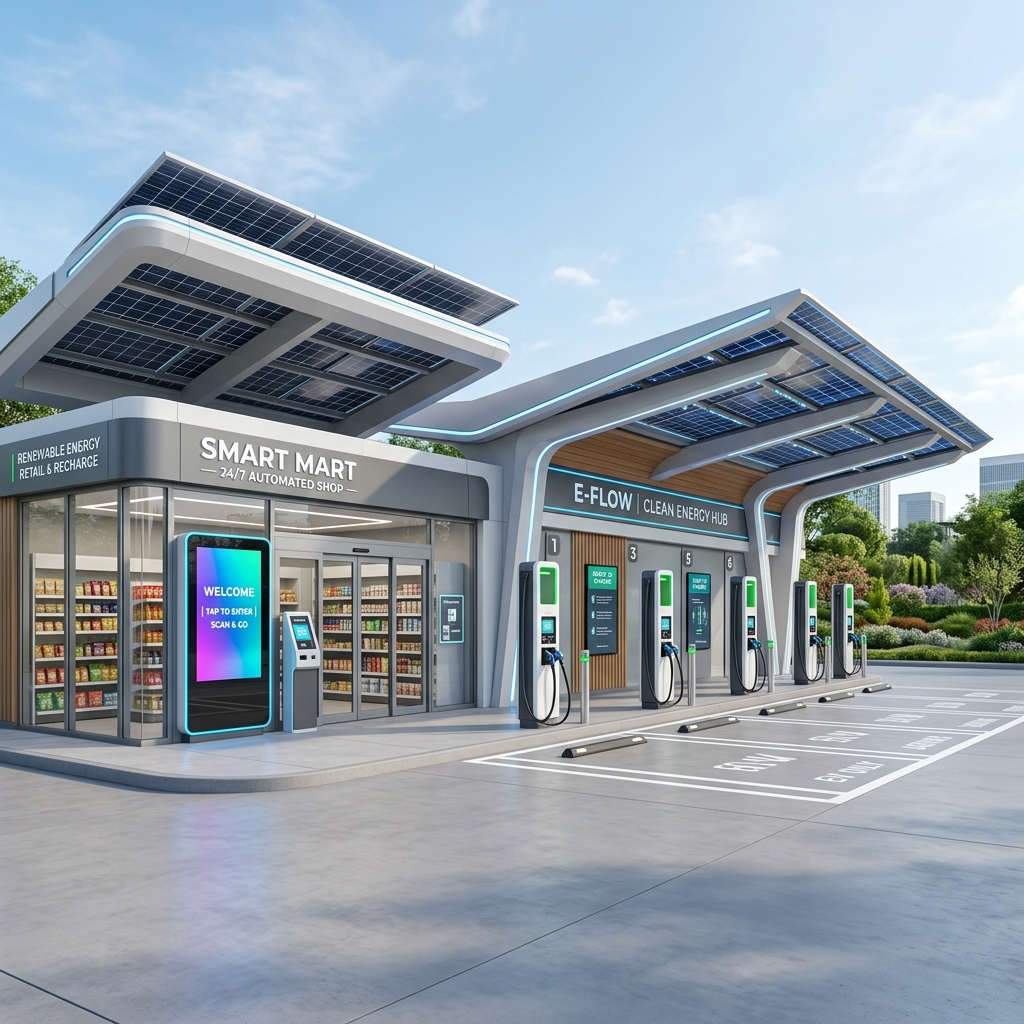 Integrierte Energy-Station und unbemannte Retail-Services
