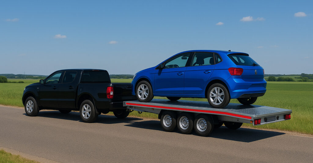 Auto mit Transportanhänger