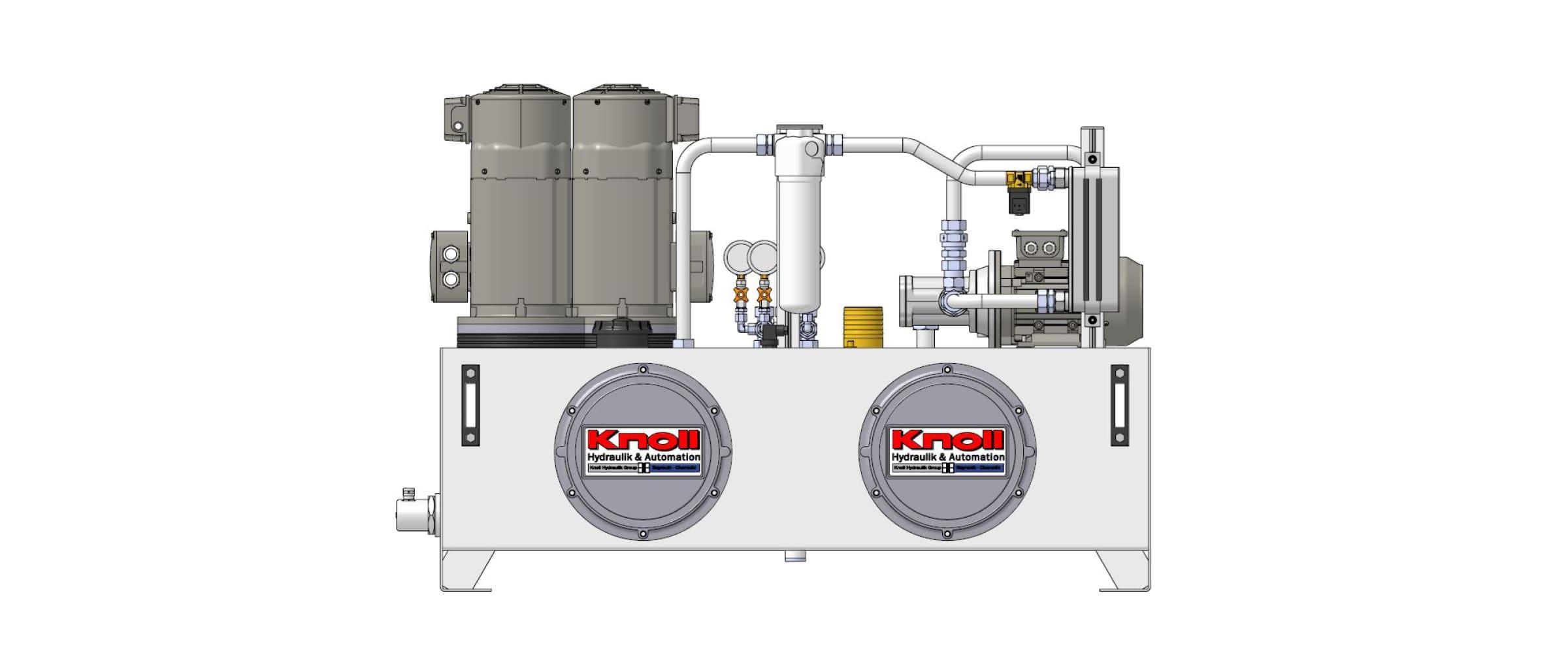 Hydraulik-Prüfstand mit elektrischer Steuerung und Messdatenerfassung