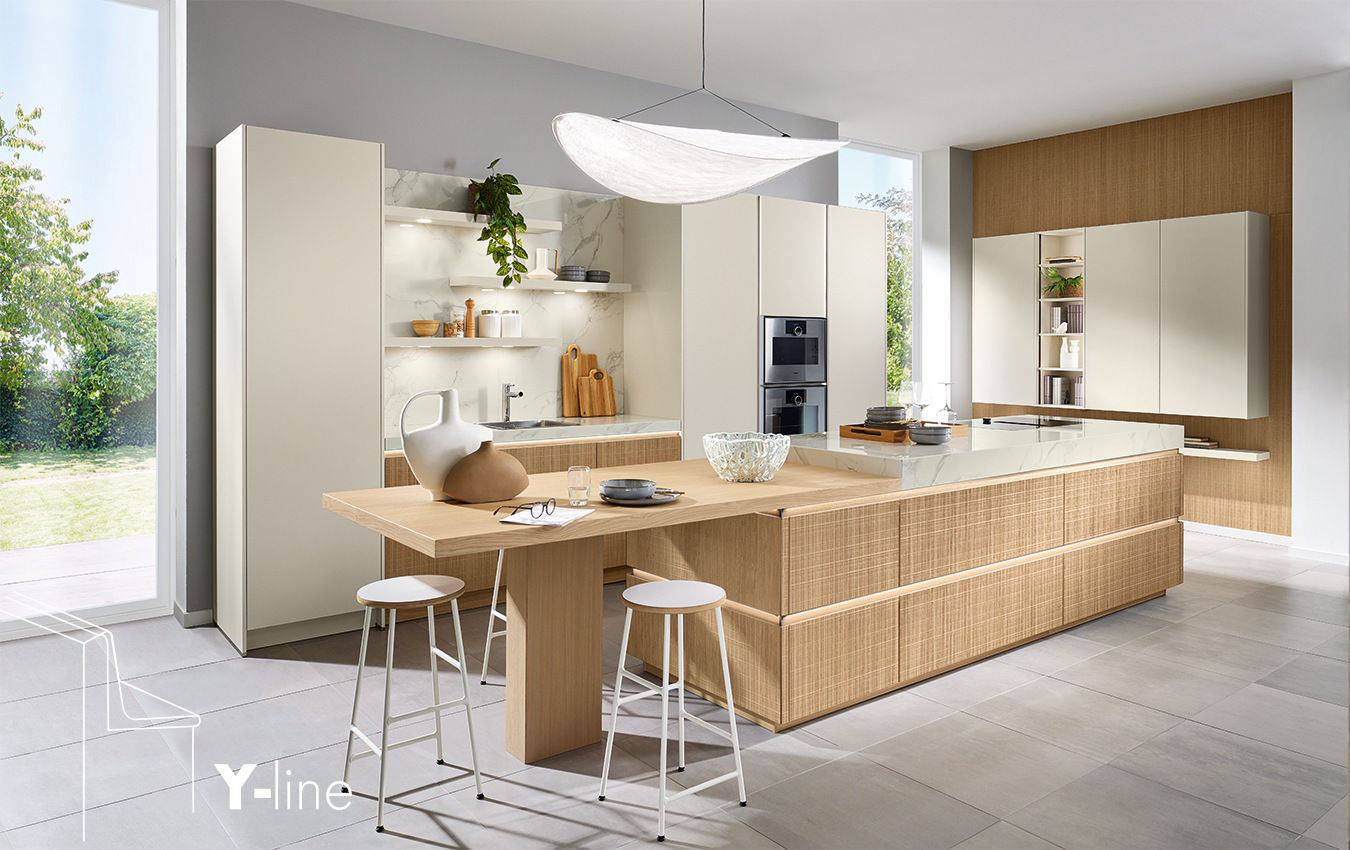Y-line handle-free kitchen