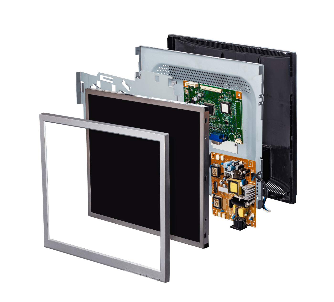 Display-Stack-up im Exploded View