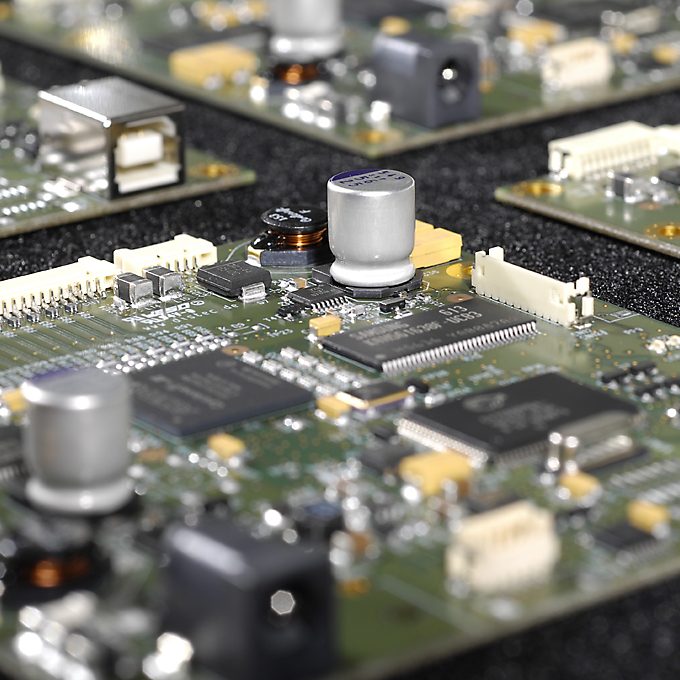 SMD-bestückte Leiterplatte