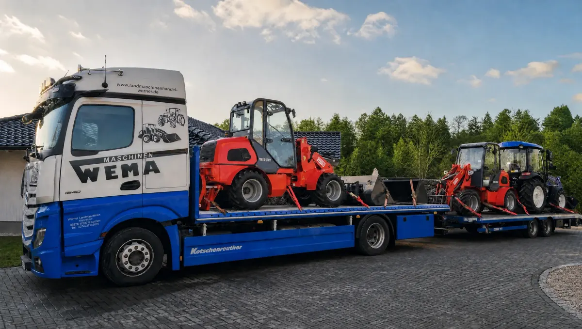 Maschinentransport mit eigenem Lkw und Verladerampen