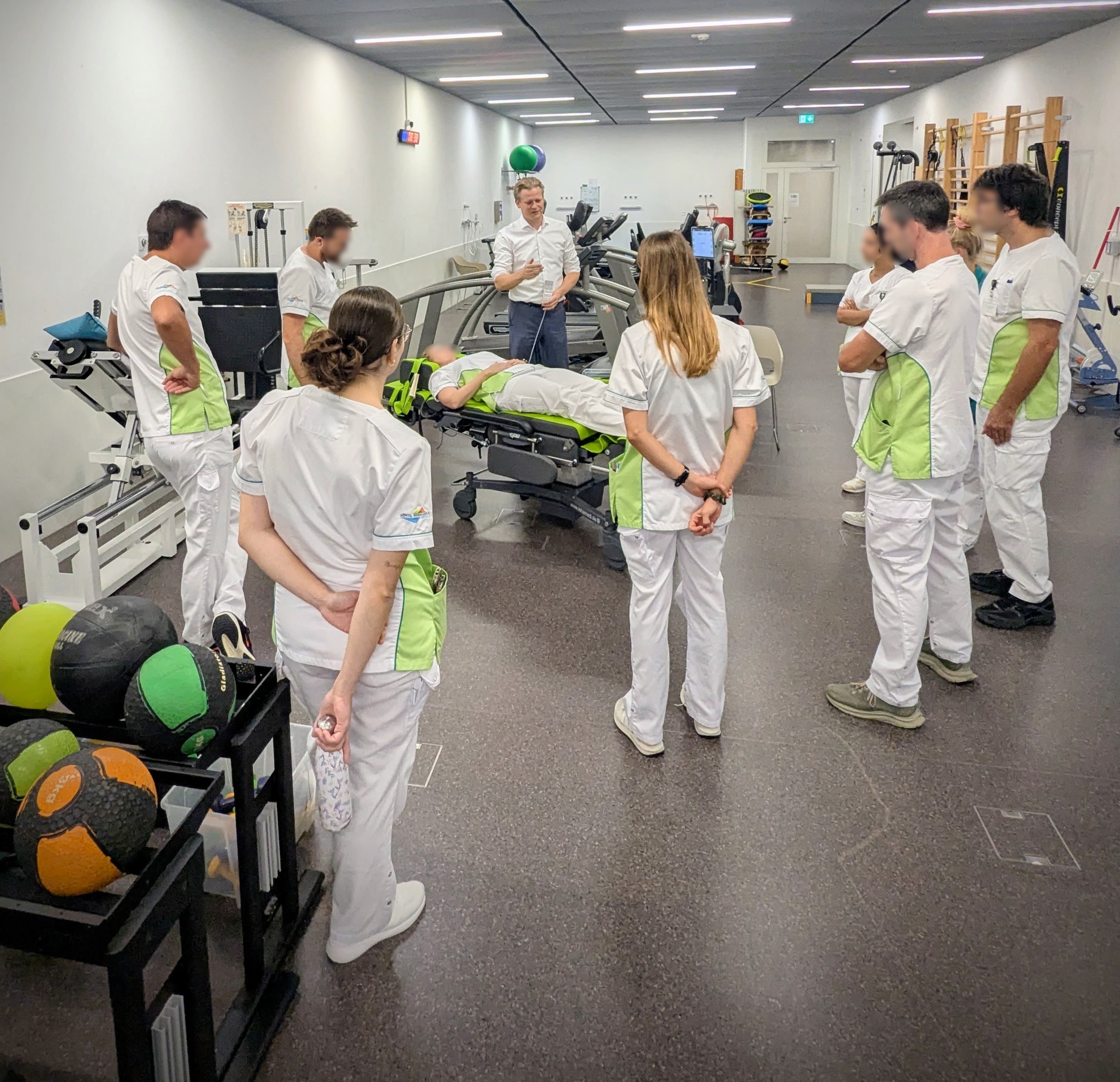 Lambda im Positioniergestell, Therapieposition
