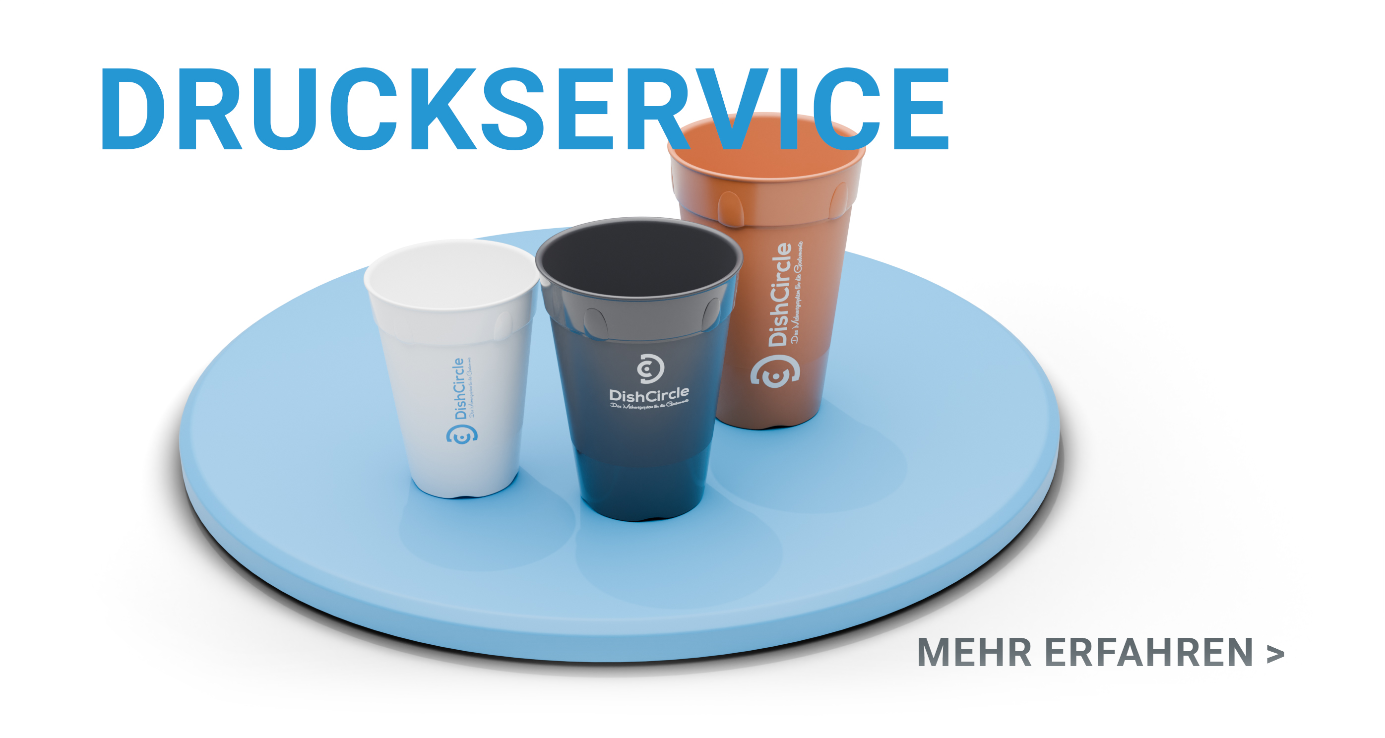 Druckservice: Becher mit Kundenlogo