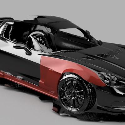 Corvette C6 Breitbau – Rendering nach 3D-Scan