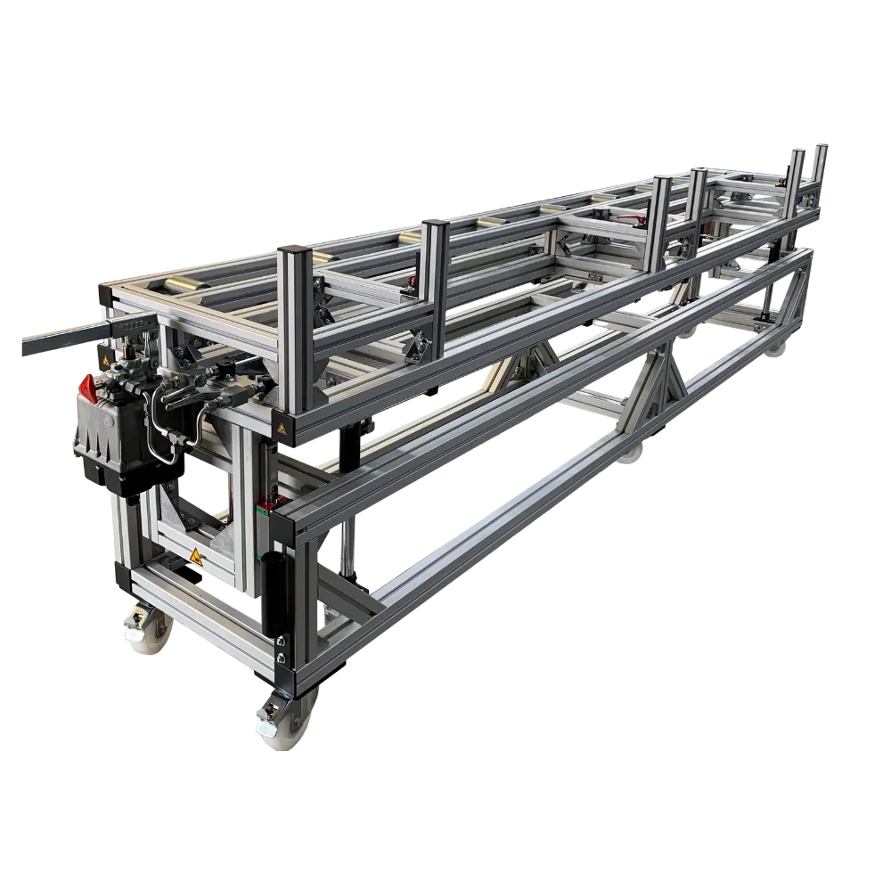 Fahrbarer Hubtisch aus Aluminium-Profilsystem