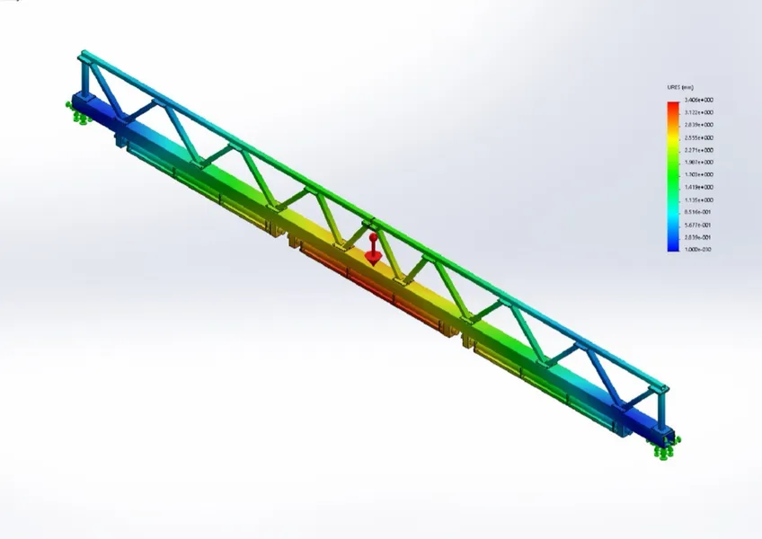 Versteifungsbrücke für Flachglas-Förderstrecke