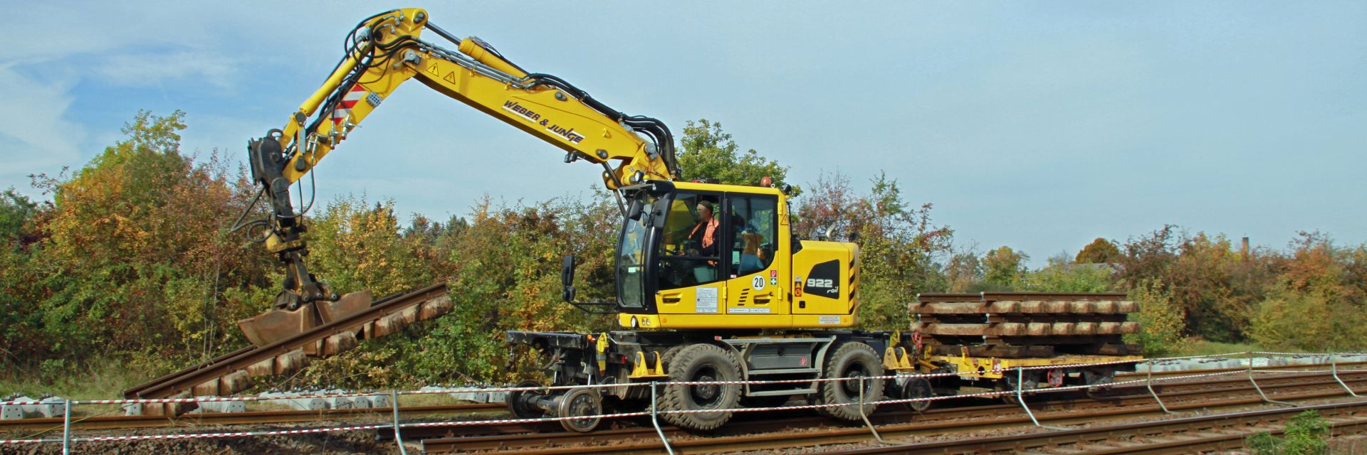Construction work in the track area