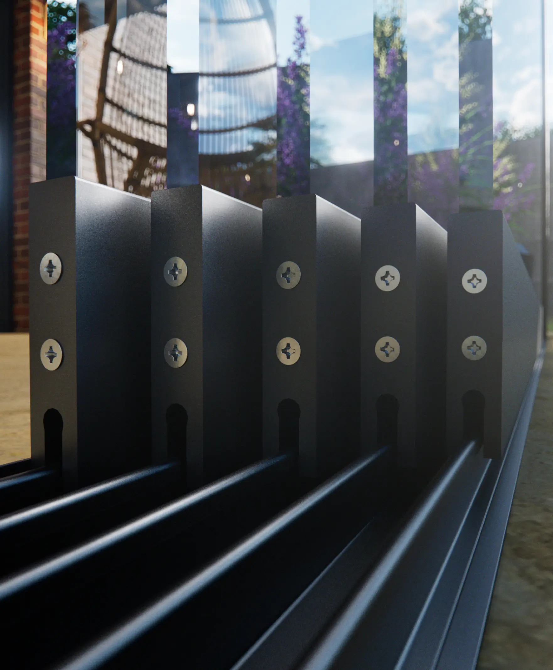 Glasschiebewand mit 5 Schienen