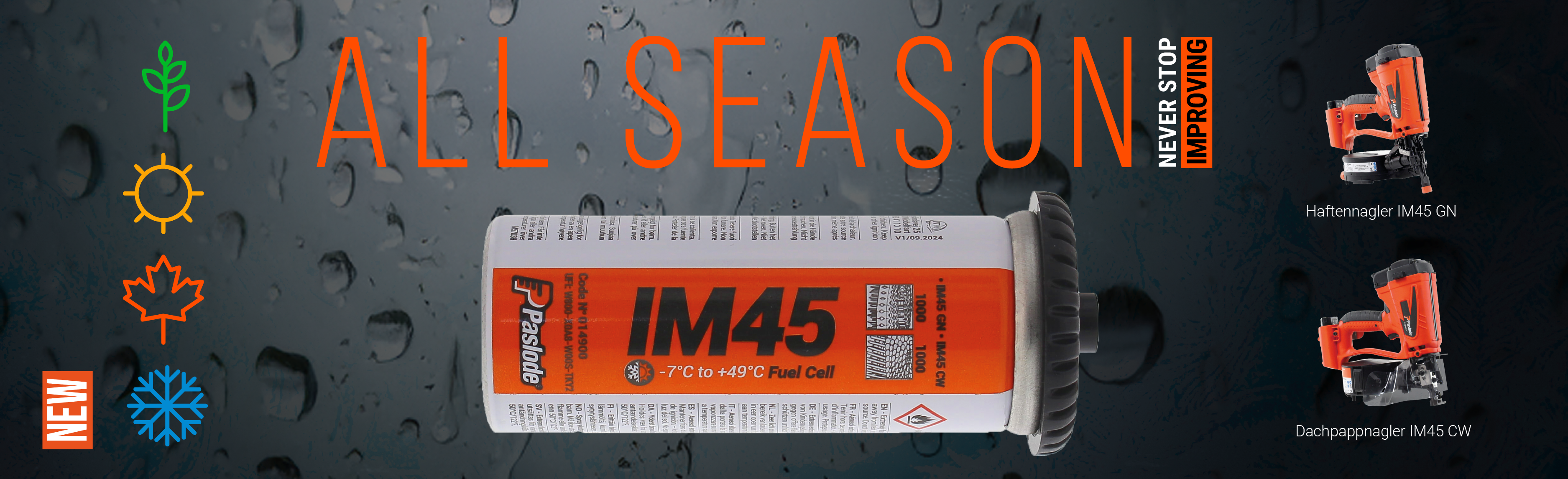 Paslode IM45 All Season mit Brennstoffzelle