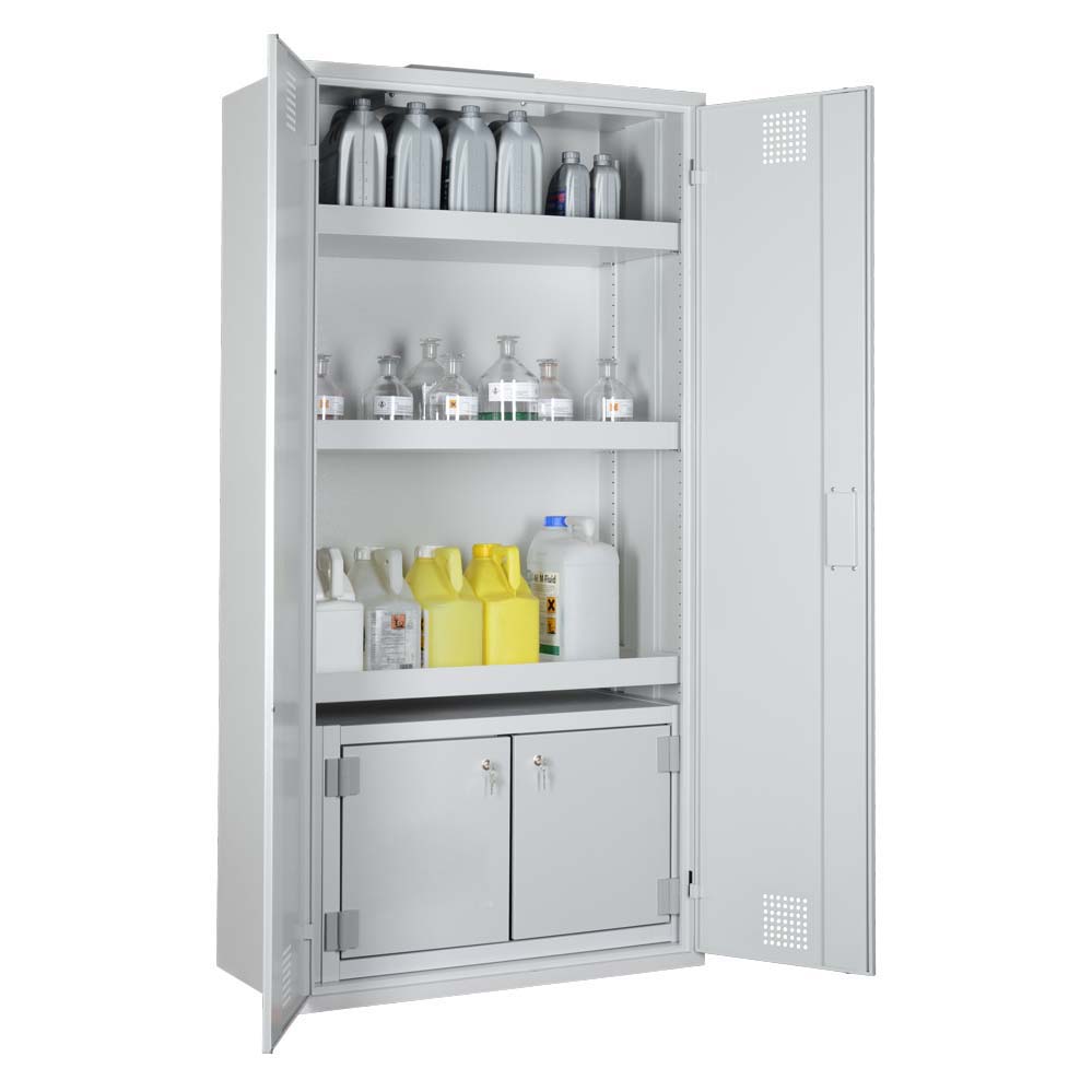 Chemical cabinet for small containers with F30 safety box