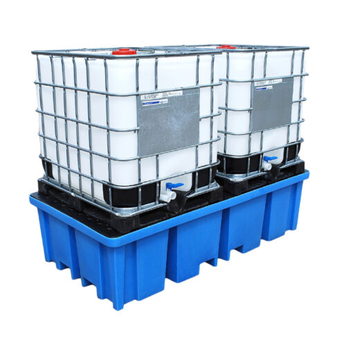 PE spill containment tray for 2 IBCs, 1,100 l containment volume