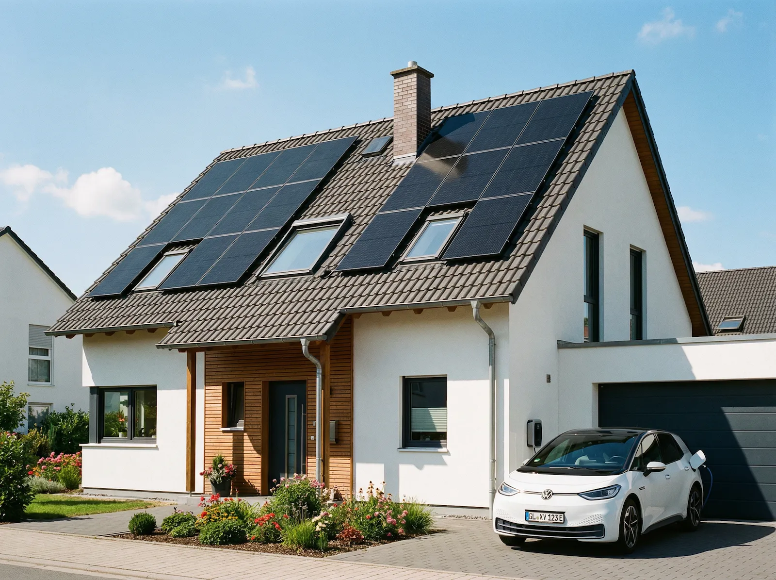 Fertig installierte Photovoltaikanlage