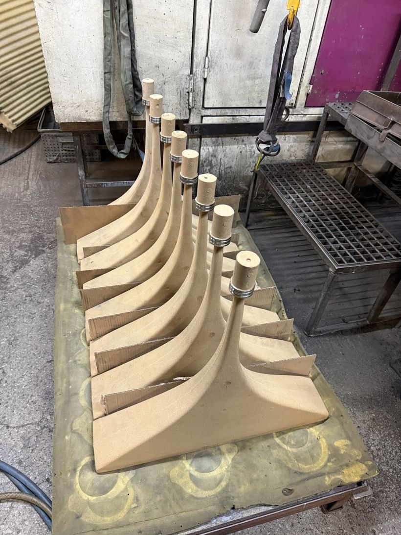 3D-gedruckte Sandkerne vor dem Einlegen