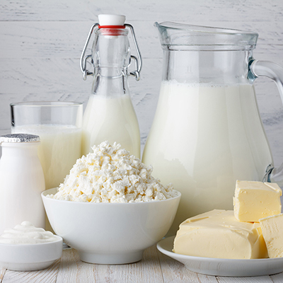 Milchprodukte im Sortiment