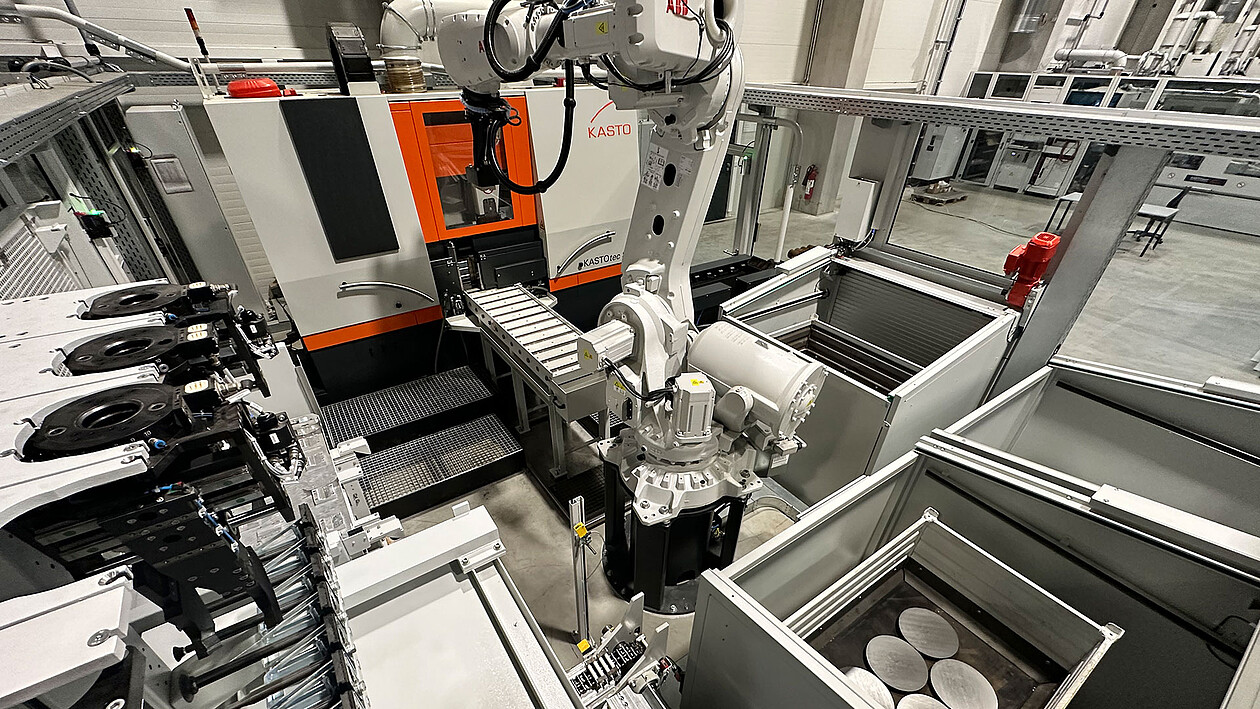 Roboterhandling für Sägeabschnitte