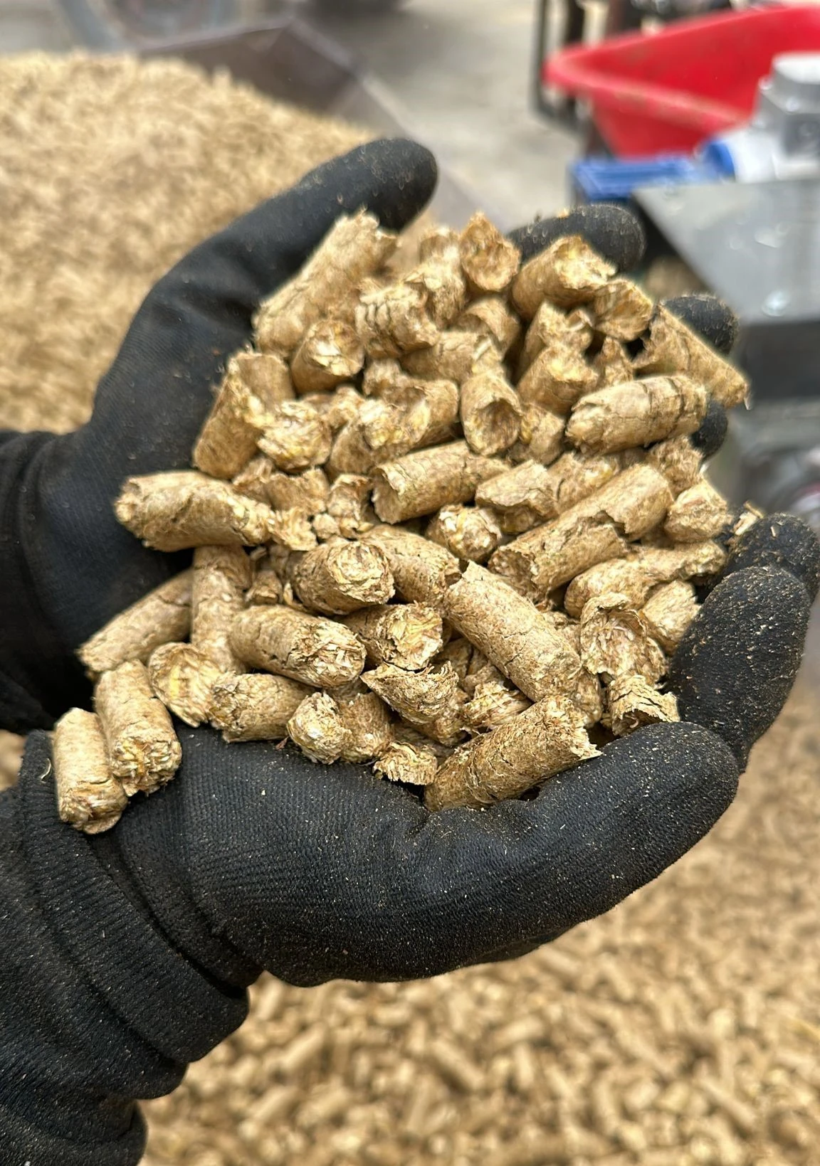 Gebrauchsfertige Pellets aus Halmgut