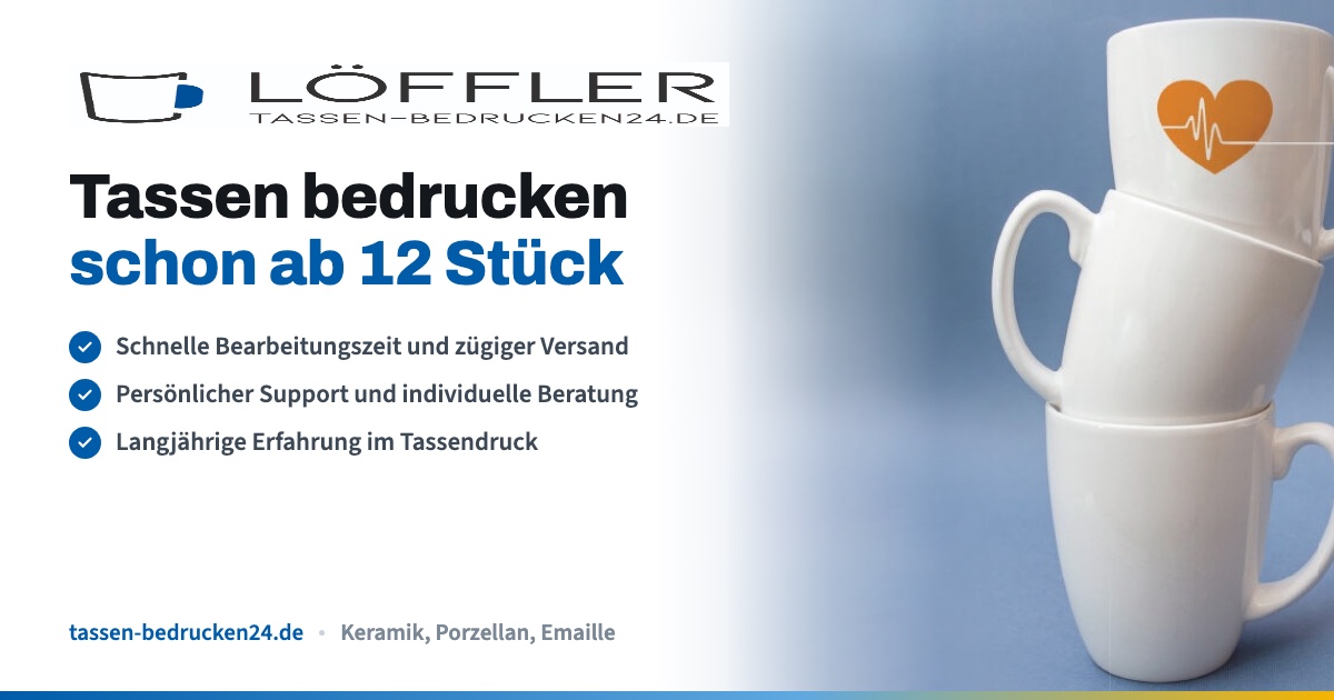 Bedruckte Tassen und Becher von TASSEN-BEDRUCKEN24.DE