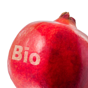 Granatapfel mit Bio-Kennzeichnung