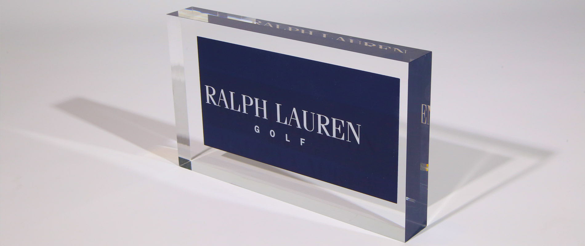 Illuminated acrylic block (brand signage)