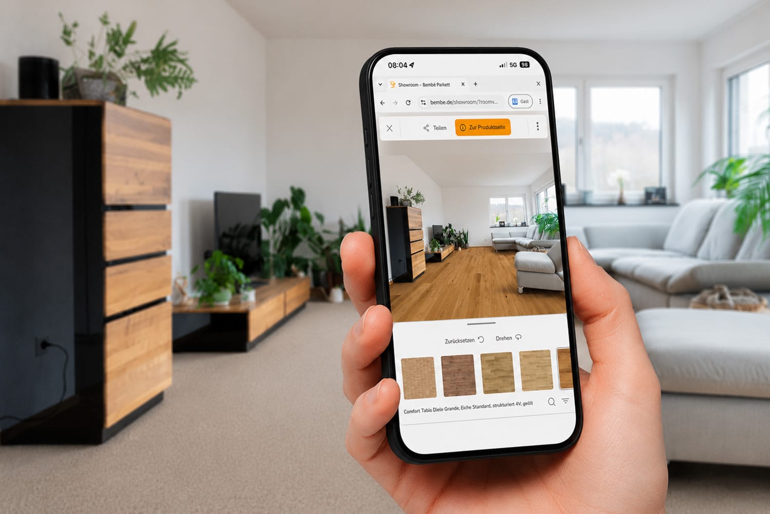 Virtueller Showroom: Parkett im Raum visualisieren