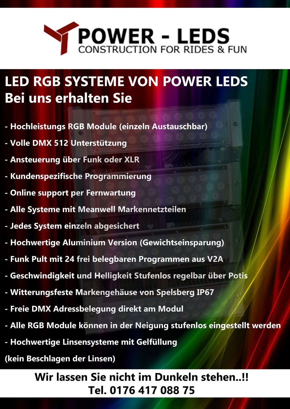 LED lighting for amusement rides