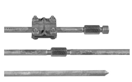 Steckbarer Erdstab 2×1,5 m, feuerverzinkt