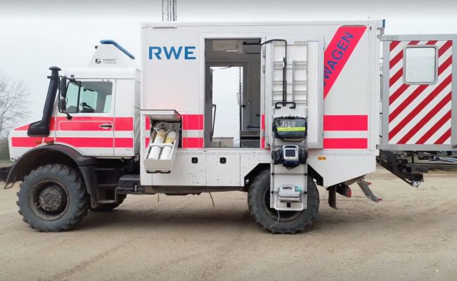 UNIMOG-Aufbau für RWE Hambach und Garzweiler (Beitrag Rettungsmagazin)