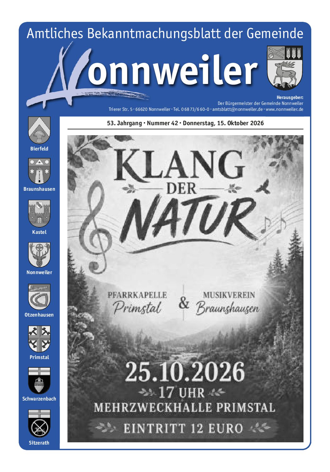 Amtsblatt der Gemeinde Nonnweiler