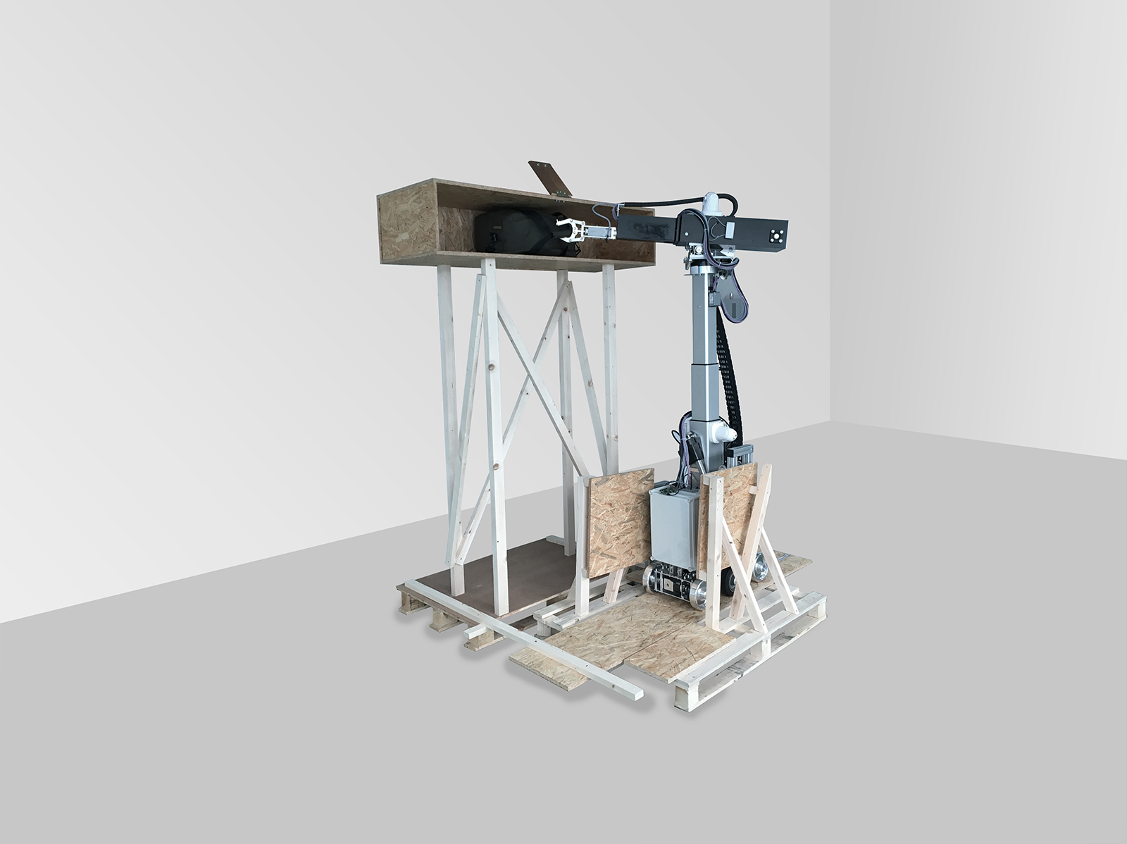 Recovery Robot für Gepäckbergung in Flugzeugen – sechsradiges Chassis (Demonstrator)