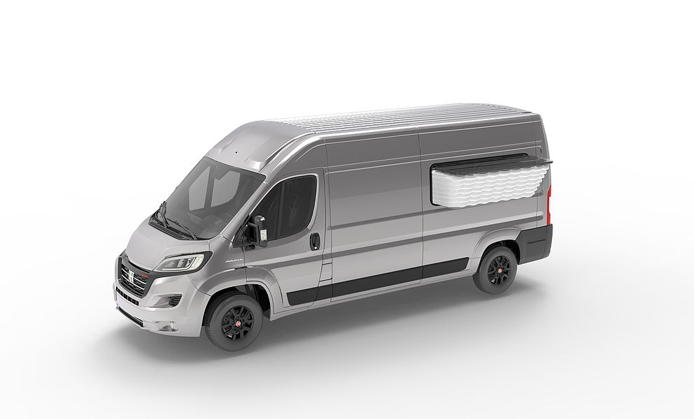 Dachsystem Mercedes Sprinter geöffnet