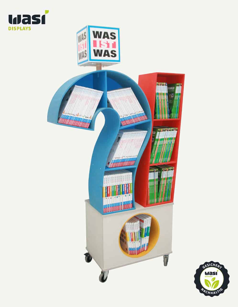 Bodendisplay aus Holz für Bücher