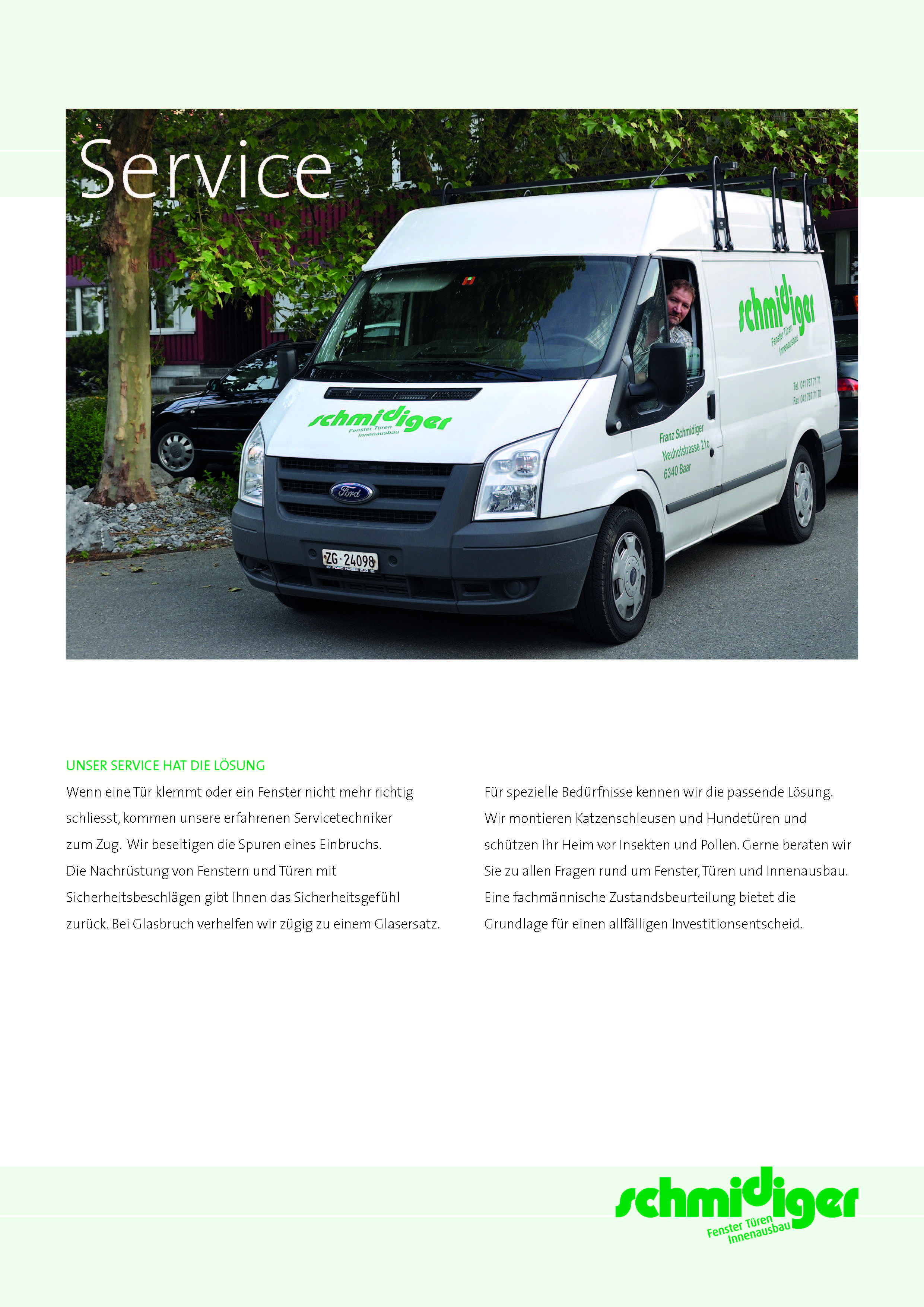 Service-Produkteblatt