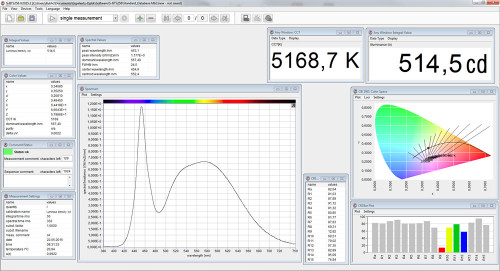 Anwendersoftware S-BTS256 für Lichtstrom mit integrierter und externer Kugel