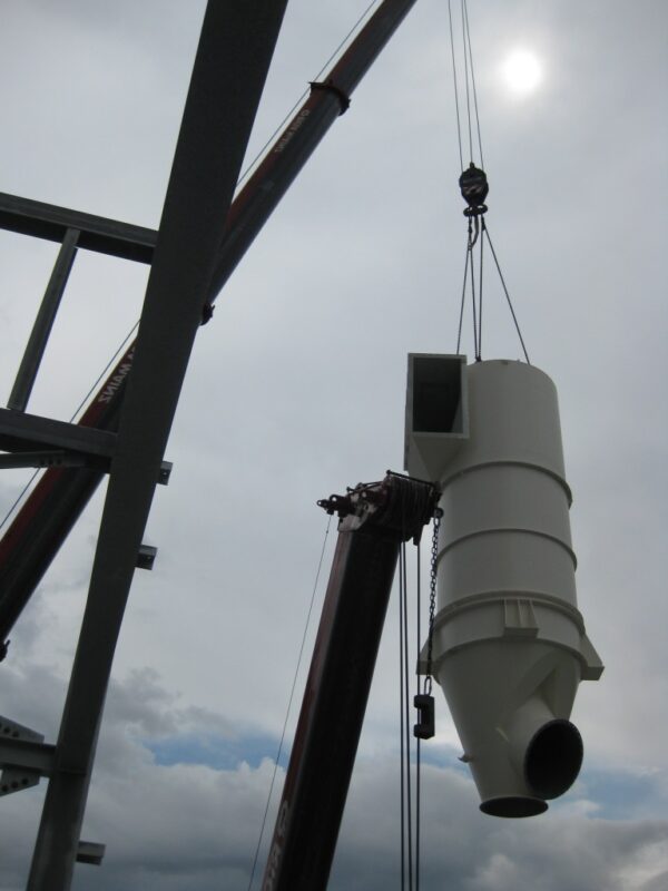 Cyclone component in plant operation