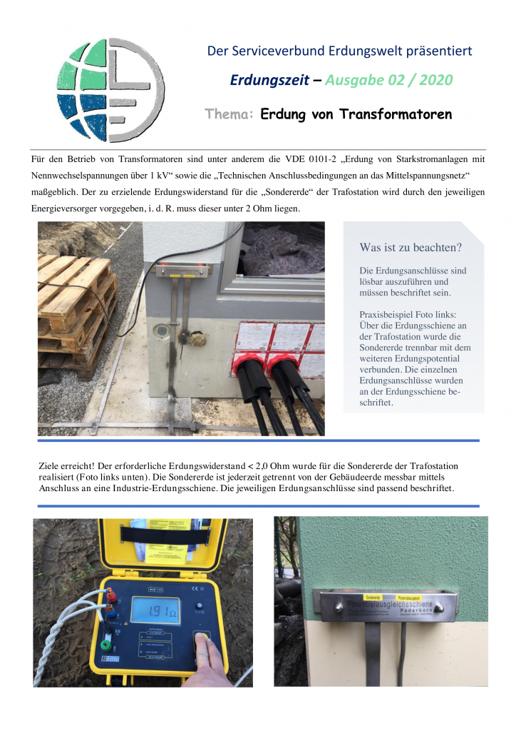 Erdungszeit: Erdung von Transformatoren