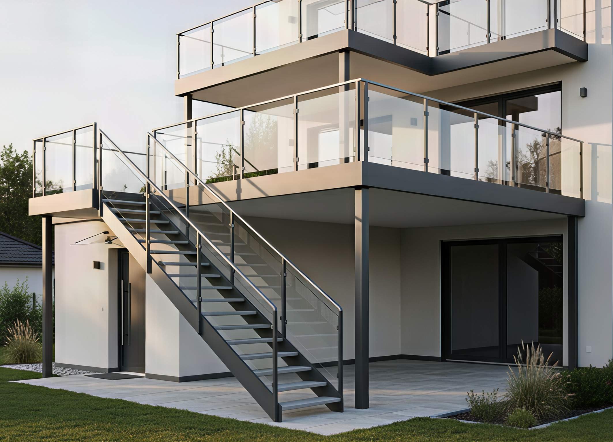 Gewendelte Stahltreppe