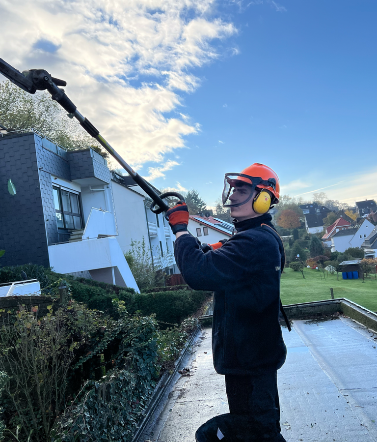 Hedge trimming at a residential complex