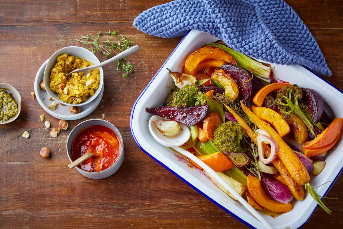 Ofengemüse mit Dips