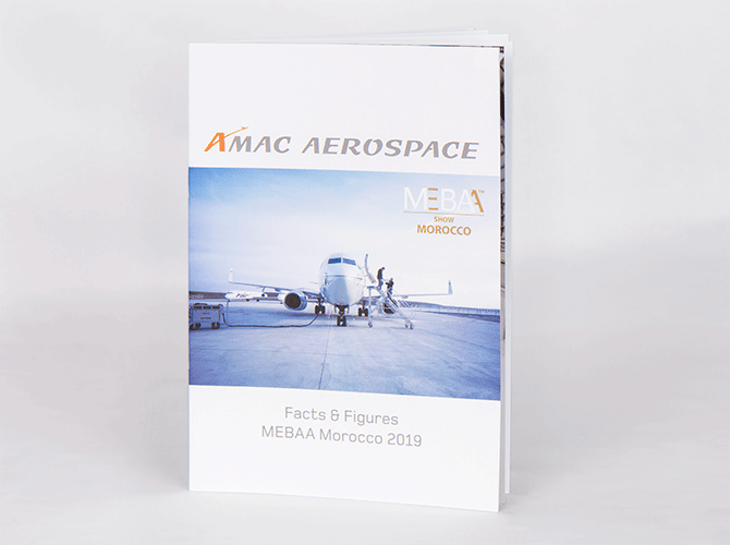 Broschüre mit Sattelheftung (AMAC Aerospace)