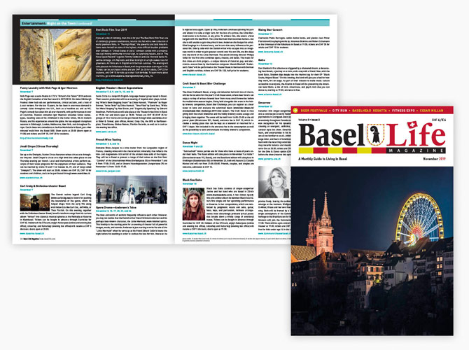 Basel Life Magazine (Broschüre mit Sattelheftung)