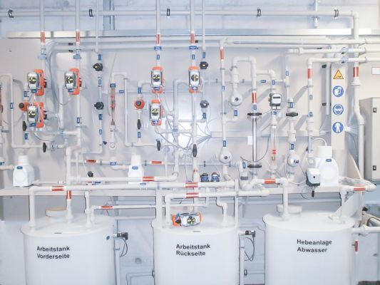 Montageplatte einer Chemieanlage