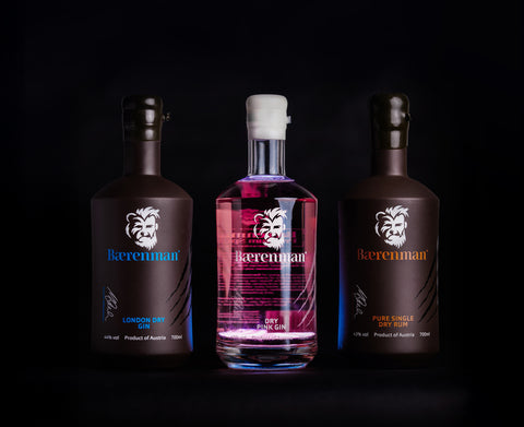 Dry Pink Gin & Pure Single Dry Rum & London Dry Gin