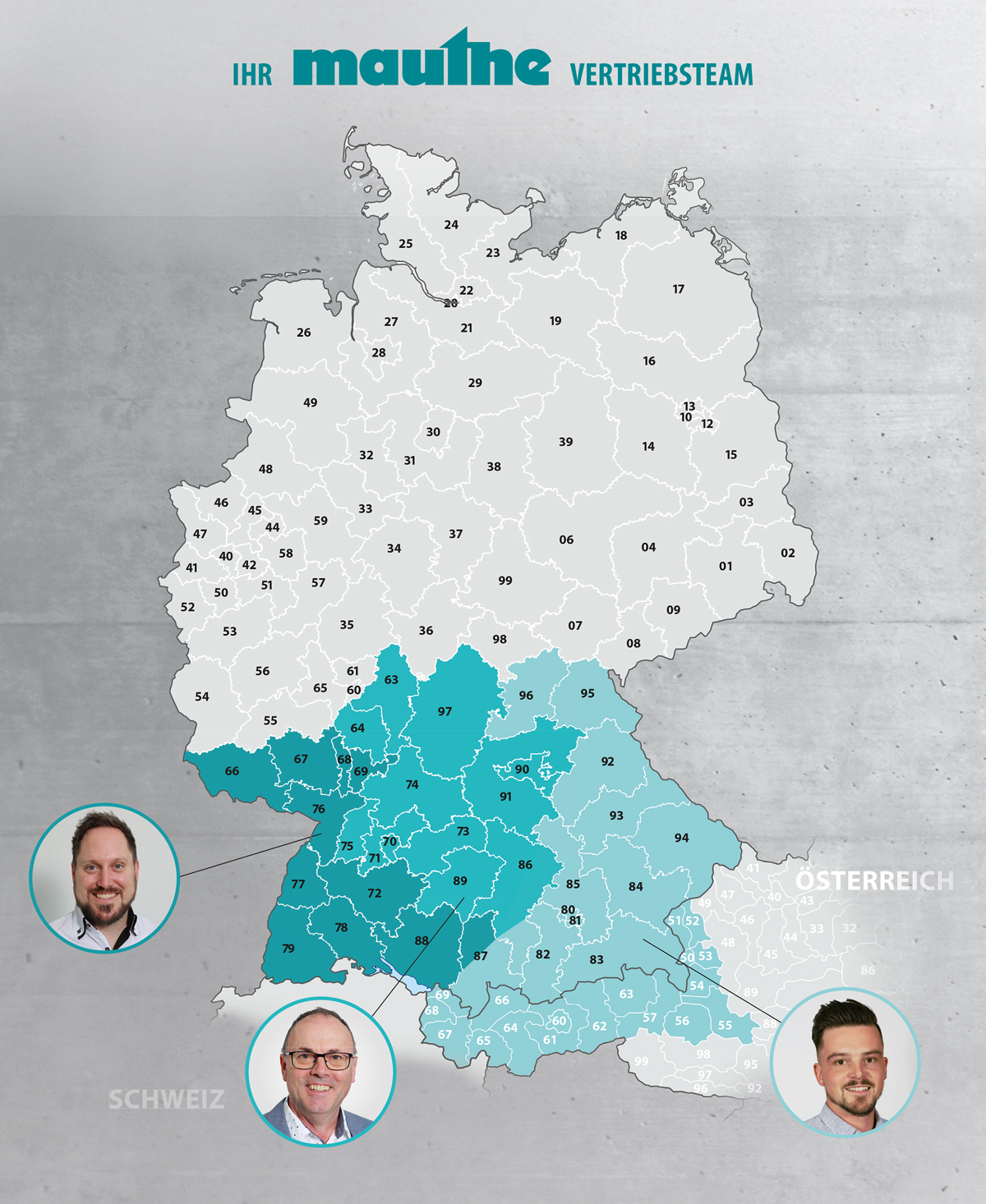 Vertriebsgebiete Deutschland, Österreich und Schweiz