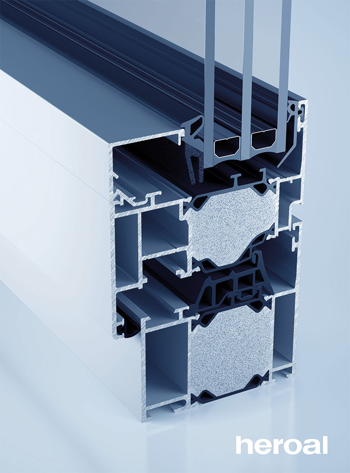 Aluminiumfenster W 72 (Querschnitt)