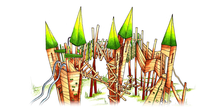 Spielturm aus Robinie
